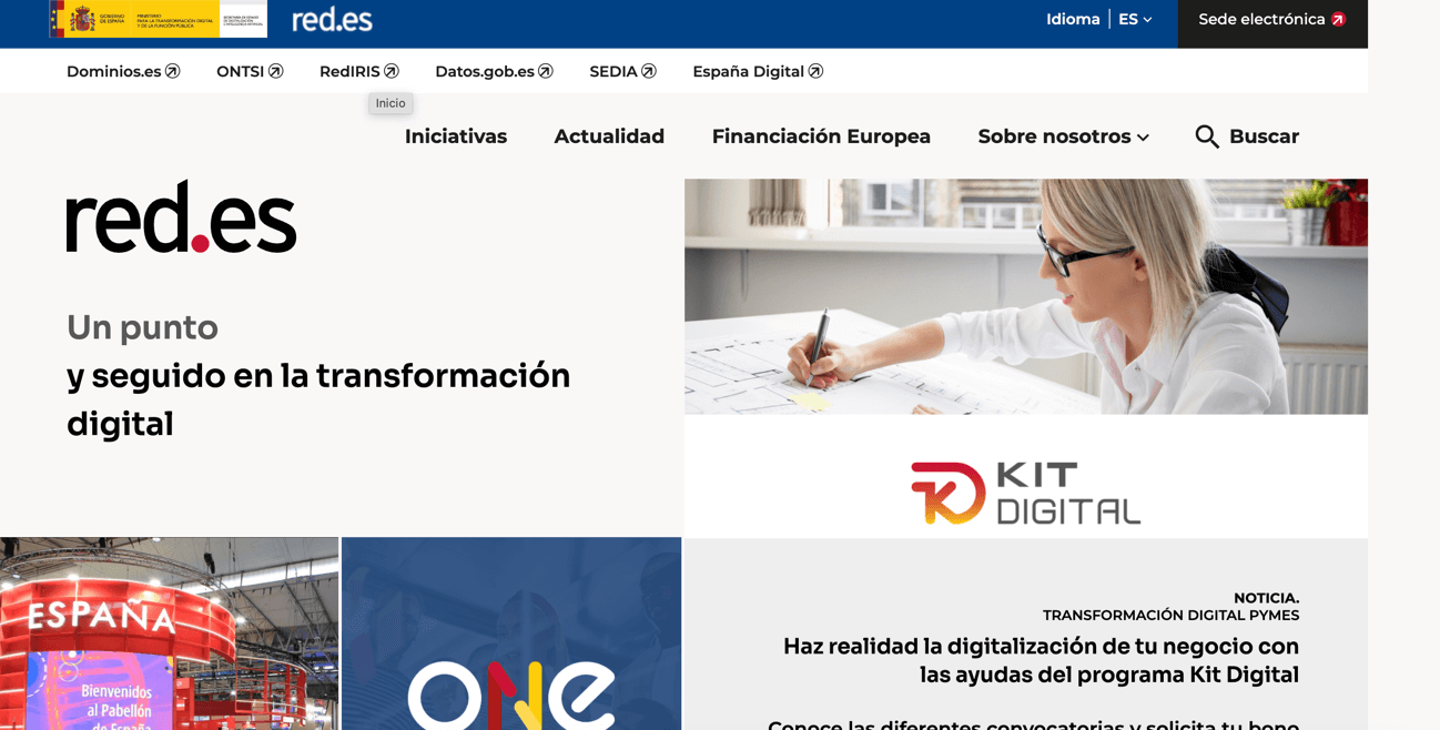 Red.es  ayudas para pymes y autónomos del programa Kit Digital  Subvención destinada a digitalización empresas cumplimentada . por beneficiario o por representante voluntario.